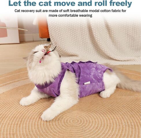 بدلة شفاء للقطط من الأمراض الجلدية قابلة للتنفس، بدلة شفاء بعد الجراحة للقطط، طوق إلكتروني بديل للقطط والكلاب، بدلة بيجامة مضادة لللعق (أزرق S) in Kuwait