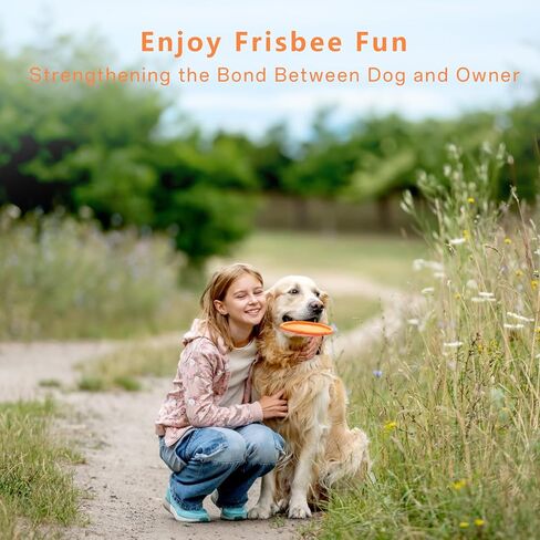 Dog Frisbee for Aggressive chewers,Durable Dog Toys,Nature Rubber Floating Flying Saucer for Water Pool Beach,2 Pack,Orange and Green in Saudi Arabia