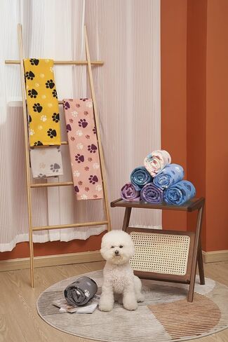 Puppy King Multiple Pack Puppy Kitten Blanket with Paw Print, Small Size Polar Fleece Blankets for Small Dogs and Cats, Colorful,29.5x24 in Saudi Arabia