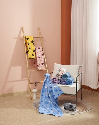 Puppy King Multiple Pack Puppy Kitten Blanket with Paw Print, Small Size Polar Fleece Blankets for Small Dogs and Cats, Colorful,29.5x24 in Saudi Arabia