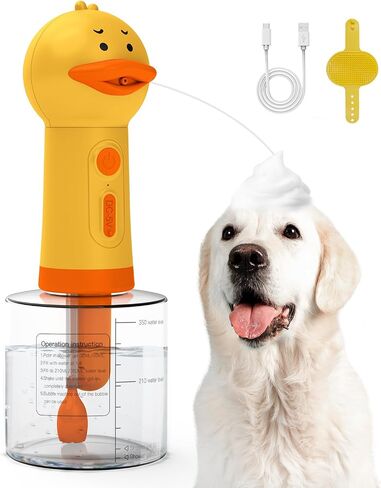 Electric Dog Shampoo Sprayer for Dog and Cat Bathing, Dog Shampoo Dispenser with Dog Bath Brush, Automatic Dog Bath Sprayer for Dogs and Cats (Blue) in Saudi Arabia