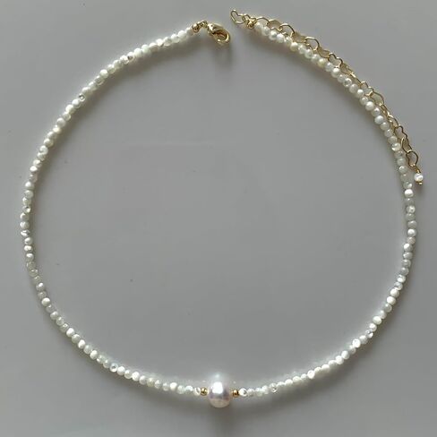 Handmade Natural Baroque Freshwater Pearl Necklace, Sweet Gift of Love, 14K Gold-Plated Winding Design, Multiple Wearing Methods, Versatile Style (Black Spinel&Pearl Buttons) in Saudi Arabia