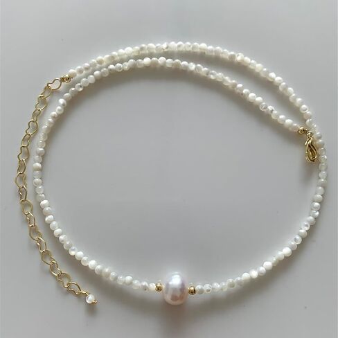 Handmade Natural Baroque Freshwater Pearl Necklace, Sweet Gift of Love, 14K Gold-Plated Winding Design, Multiple Wearing Methods, Versatile Style (Black Spinel&Pearl Buttons) in Saudi Arabia