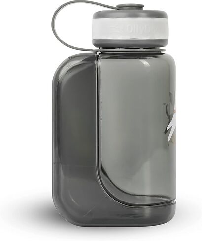 OllyDog OllyBottle، زجاجة مياه للكلاب، موزع مياه للحيوانات الأليفة مع وعاء قابل للفصل، ملحقات الحيوانات الأليفة للمشي في الهواء الطلق، والمشي لمسافات طويلة، والسفر (600 مل، رمادي) in Kuwait