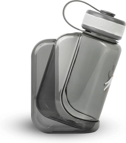 OllyDog OllyBottle، زجاجة مياه للكلاب، موزع مياه للحيوانات الأليفة مع وعاء قابل للفصل، ملحقات الحيوانات الأليفة للمشي في الهواء الطلق، والمشي لمسافات طويلة، والسفر (600 مل، رمادي) in Kuwait