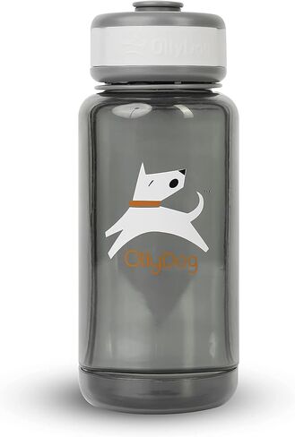 OllyDog OllyBottle، زجاجة مياه للكلاب، موزع مياه للحيوانات الأليفة مع وعاء قابل للفصل، ملحقات الحيوانات الأليفة للمشي في الهواء الطلق، والمشي لمسافات طويلة، والسفر (600 مل، رمادي) in Kuwait