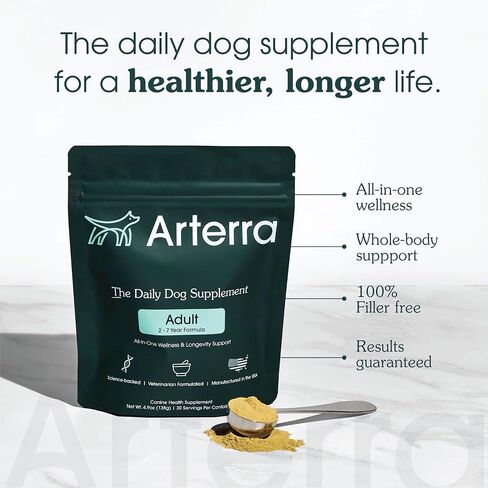 All-in-One Dog Supplement for Wellness and Longevity, 46 Ingredients for Joints, Cognition, Mood, Skin, Gut and Organ Health, Small Breeds, Vet-Formulated, Made in USA, Adult Formula for 2-7 Years in Saudi Arabia