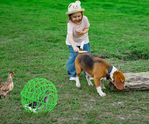 حظيرة دجاج متحركة على شكل كرة مقاس 15 بوصة، شبكة مشي آمنة على شكل أرنب حمامة، تمنع داسها الحصان، والافتراس بواسطة النسور والذئاب وعضات الكلاب. قفص أمان قابل للإزالة للحيوانات الأليفة يمنع التحرش in Kuwait