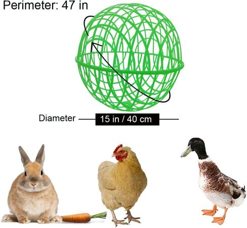 حظيرة دجاج متحركة على شكل كرة مقاس 15 بوصة، شبكة مشي آمنة على شكل أرنب حمامة، تمنع داسها الحصان، والافتراس بواسطة النسور والذئاب وعضات الكلاب. قفص أمان قابل للإزالة للحيوانات الأليفة يمنع التحرش in Kuwait