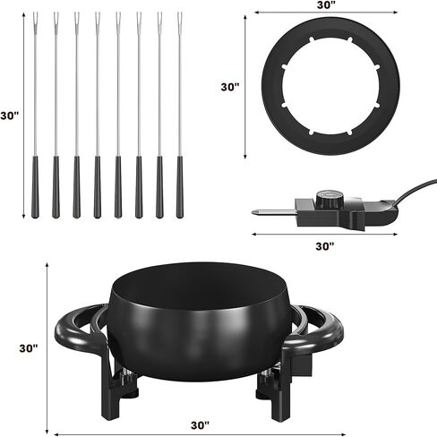مجموعة أوعية الفوندو الكهربائية من صن فيفي للجبن والشوكولاتة، والتحكم في درجة الحرارة، وشوك مرمزة بـ 8 ألوان، للجبن والشوكولاتة والزيت الساخن والمرق، 3 كوارت in Kuwait