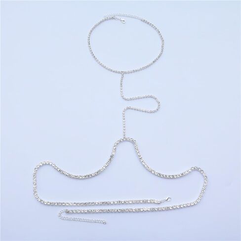 سلسلة الجسم اللؤلؤ الطبقات للنساء الفتيات الذهب كروس حجر الراين الجسم سلاسل قلادة مجوهرات الشاطئ بيكيني البطن الخصر سلسلة الصدرية الأزياء لذيذ مثير جواهر العصرية in Kuwait