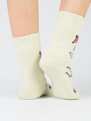 Wool Socks for Women/Warm Thick Socks with a Cat Print/Size M (7-9 US) in Saudi Arabia