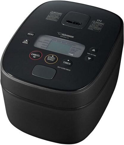 Zojirushi NW-QAC10 طباخ حثي مسطح بسعة 5.5 كوب ومسخن مع مقلاة طبخ مخصصة، طلاء مزدوج غير لاصق لسهولة التنظيف (أسود) in Kuwait