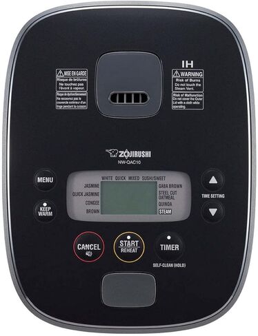 Zojirushi NW-QAC10 طباخ حثي مسطح بسعة 5.5 كوب ومسخن مع مقلاة طبخ مخصصة، طلاء مزدوج غير لاصق لسهولة التنظيف (أسود) in Kuwait