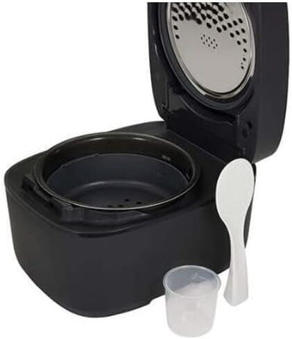 Zojirushi NW-QAC10 طباخ حثي مسطح بسعة 5.5 كوب ومسخن مع مقلاة طبخ مخصصة، طلاء مزدوج غير لاصق لسهولة التنظيف (أسود) in Kuwait