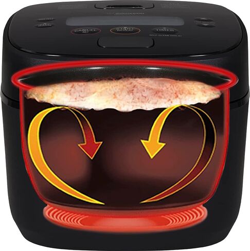 Zojirushi NW-QAC10 طباخ حثي مسطح بسعة 5.5 كوب ومسخن مع مقلاة طبخ مخصصة، طلاء مزدوج غير لاصق لسهولة التنظيف (أسود) in Kuwait