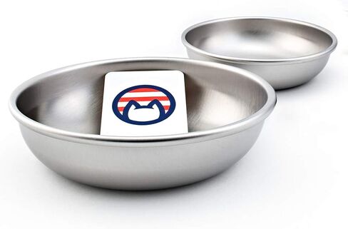 Stainless Steel Cat Bowls for Food & Water by Americat – Made in USA – Dishwasher Safe, Human Grade, Whisker Friendly Dishes (2 Bowls) in Saudi Arabia