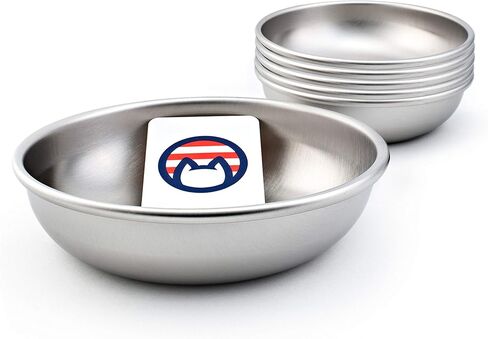 Stainless Steel Cat Bowls for Food & Water by Americat – Made in USA – Dishwasher Safe, Human Grade, Whisker Friendly Dishes (2 Bowls) in Saudi Arabia