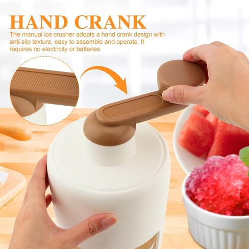 Snow Cone Machine Manual, Ice Crusher for Snow Cones, Shaved Ice Maker Machine for Home, Outdoor Picnic Ice Crusher Bars With 2 Boxes Smoothies in Kuwait