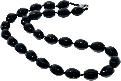 Women's Handmade Natural Gemstone Beaded Necklace, Statement 10x14mm Beaded Necklace for Women Girls - Gift Boxed Ideal Gift for Her (Blue) in Saudi Arabia