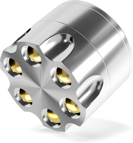 مطحنة توابل صغيرة، يدوية، 3 قطع، مطحنة 2 بوصة للتوابل والزهور والزعفران والسمسم وبذور الكتان، تصميم فضي، للمطبخ in Kuwait