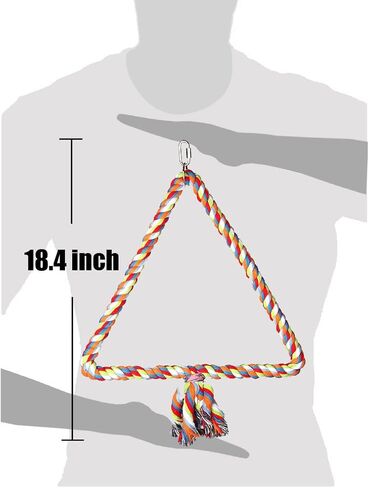 لعبة طيور متأرجحة بحبل مثلث متوسط، قفص الببغاء، أقفاص كونور رمادي أفريقي in Kuwait