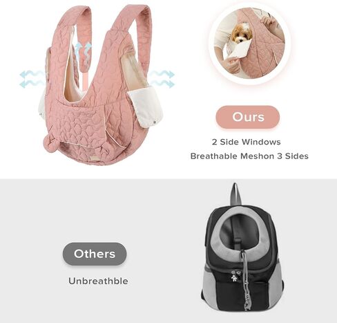 Pet Carrier Backpack, Adjustable Pet Front Cat Dog Carrier Backpack Travel Bag for Traveling Hiking Camping for Small Medium Dogs Cats and Rabbits, Safety Strap with Removable Bottom Plate in Saudi Arabia