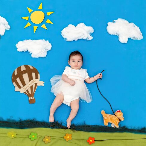 Chippi & Co Cute Monthly Baby Milestone Board, Month Milestone Girl, Boy, Milestone Signs Wooden Circles For Newborn, Infant, Meses De Bebes Para Fotos, 1-12 Months Age Cards Discs For Photo Props in Saudi Arabia