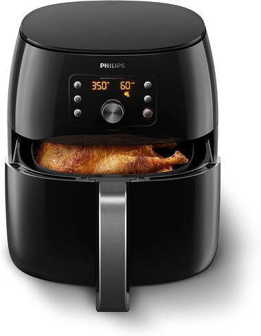 Philips Premium Air Fryer XXL - Air Fry, Bake, Grill, Roast & Reheat, 7.7 Qts Capacity, Rapid Air & Fat Removal Technology, Keep Warm Mode, QuickClean, 5 Smart Chef Programs, Black Copper (HD9867/16) in Saudi Arabia