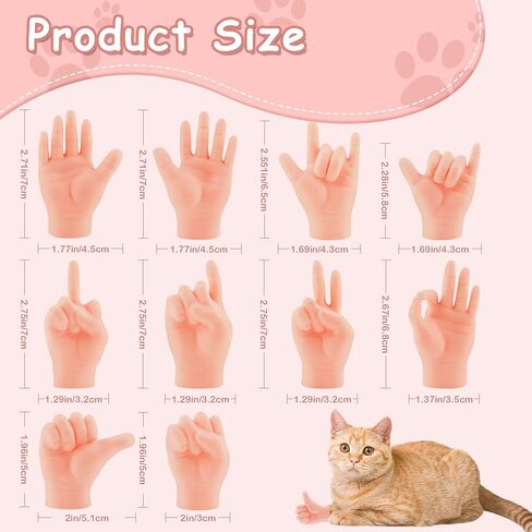 10 قطع من الأيدي الصغيرة للقطط، أيدي مرنة صغيرة لمخلب القطط، أيدي أصابع مطاطية صغيرة مضحكة لأداء الكمامة، عرض الدمى، هدايا الحفلات in Kuwait