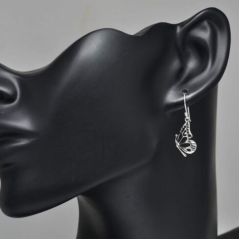 Women’s 925 Sterling Silver Plated Butterfly Wing Dangle Hook Earrings, 0.78 x 1.29 inches in Saudi Arabia