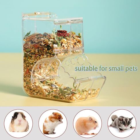 BenePoint Automatic Hamster Feeder, Clear Acrylic Automatic Pet Feeder Pet Food Dispenser, Hamster Food Bowl Guinea Pig Food Dispenser for Small Animal Feeding & Watering Supplies (S) in Saudi Arabia