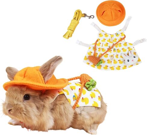 Rabbit Harness and Leash for Walking Escape Proof - Cute Mesh Breathable Bunny Vest Harness Outdoor Camping Hiking Training - Also Suit for Ferret Kittn Puppy Small Animals (Medium) in Saudi Arabia