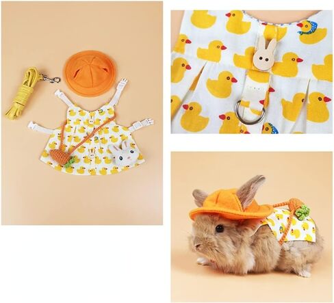 Rabbit Harness and Leash for Walking Escape Proof - Cute Mesh Breathable Bunny Vest Harness Outdoor Camping Hiking Training - Also Suit for Ferret Kittn Puppy Small Animals (Medium) in Saudi Arabia