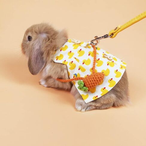 Rabbit Harness and Leash for Walking Escape Proof - Cute Mesh Breathable Bunny Vest Harness Outdoor Camping Hiking Training - Also Suit for Ferret Kittn Puppy Small Animals (Medium) in Saudi Arabia