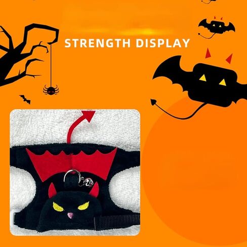 Ferret Harness and Leash, Adjustable Ferret Walking Vest for Squirrel and Small Animal, Soft and Breathable Ferret Lead Leash with Evil Wings and Safe Bell (Evil) in Saudi Arabia