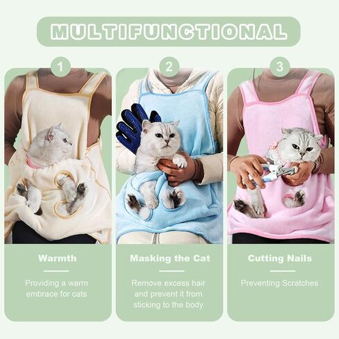 La La Pet®Adjustable Cat Apron Carrier with Holes Pet Cat Carrier Sleeping Pouch Pet Carrier Sling Cat Carrier Pouch for Small Sized Animals Pink in Kuwait