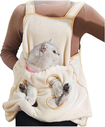 La La Pet®Adjustable Cat Apron Carrier with Holes Pet Cat Carrier Sleeping Pouch Pet Carrier Sling Cat Carrier Pouch for Small Sized Animals Pink in Kuwait