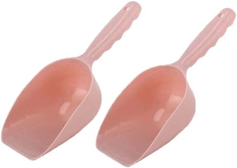 (2PCS) Pet Food Scoop, Lines for 1/2 Cup and 1 Cup Dog Puppy Cat Bird Rabbit Plastic Pet Food Scoop (PINK) in Saudi Arabia