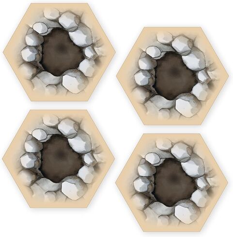 Caverns Scenario Hexes compatible with Catan's Settlers of Catan, Seafarers, and Catan Expansions (4 Caverns) in Saudi Arabia
