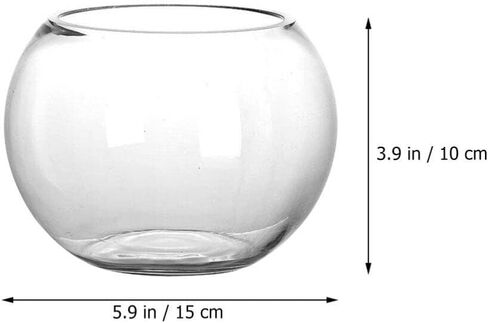 IMIKEYA Glass Bubble Bowl Bowl Glass Vase Clear Bubble Planter Terrarium Fish Bowl Wide Mouth Flower Vase Hydroponic Planter Candy Dish Fruit Jar for Wedding Home Decor 15cm in Saudi Arabia