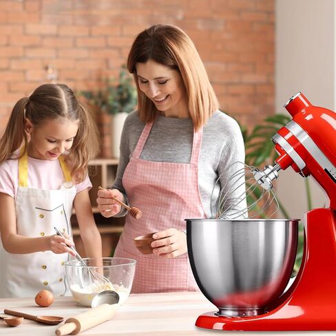 K45WW سلك سوط لملحقات خلاط حامل رأس مائل كيتشن إيد 4.5-5 Qt 6 أسلاك من الفولاذ المقاوم للصدأ مضرب ثقيل للبيض والكريمة والكعك والمايونيز والخفق in Kuwait