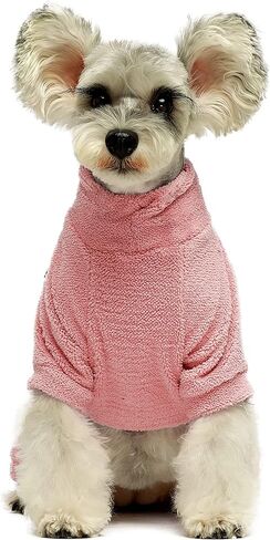 منامة Fitwarm Dog ذات الياقة المدورة مع علامة عاكسة، بذلة مخملية خفيفة الوزن 4 أرجل للحيوانات الأليفة، ملابس شتوية للكلاب الصغيرة، ملابس للقطط، وردي، مقاس XL in Kuwait