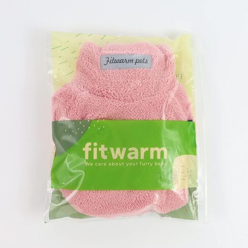 منامة Fitwarm Dog ذات الياقة المدورة مع علامة عاكسة، بذلة مخملية خفيفة الوزن 4 أرجل للحيوانات الأليفة، ملابس شتوية للكلاب الصغيرة، ملابس للقطط، وردي، مقاس XL in Kuwait