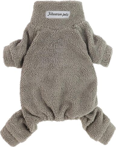 Fitwarm Dog Turtleneck Fuzzy Pajamas with Reflective Label, Lightweight Velvet 4 Legs Pet Jumpsuit, Dog Winter Clothes for Small Dogs, Cat Apparel, Pink, XL in Saudi Arabia