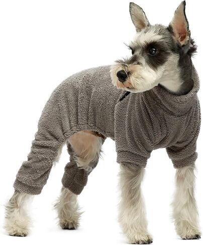 Fitwarm Dog Turtleneck Fuzzy Pajamas with Reflective Label, Lightweight Velvet 4 Legs Pet Jumpsuit, Dog Winter Clothes for Small Dogs, Cat Apparel, Pink, XL in Saudi Arabia