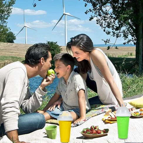 Slushy Maker Cup,Slushie Cup Frozen Magic Squeeze Slushy Cup Smoothies Milk Shake Ice Cream Maker Cup (Yellow+Green) in Saudi Arabia