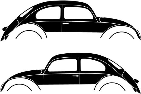 2x ملصقات صورة ظلية للسيارة الكلاسيكية لسيارة VW Bug Beetle 1958-1961 in Saudi Arabia