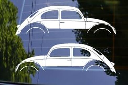 2x ملصقات صورة ظلية للسيارة الكلاسيكية لسيارة VW Bug Beetle 1958-1961 in Saudi Arabia