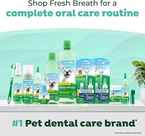 TropiClean Fresh Breath Dog Oral Care Kit | Complete Dog Toothbrush and Toothpaste Set for Plaque & Tartar Control | Dog Tooth Brushing Kit for Large Dogs in Saudi Arabia